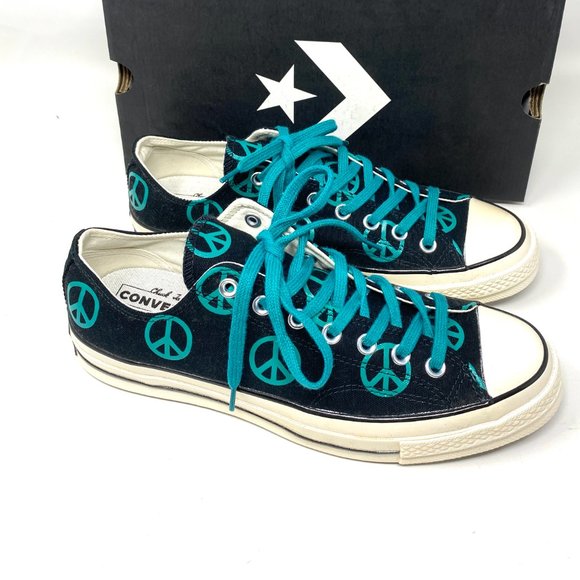 💖MEGA SALE💖Converse ☮️ Men 167915C CHUCK 70 OX Black Canvas Malachite Print - Picture 2 of 11
